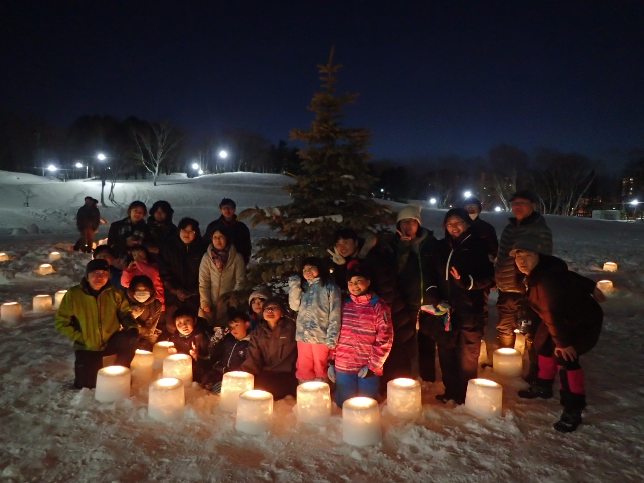 スノーキャンドルと記念撮影