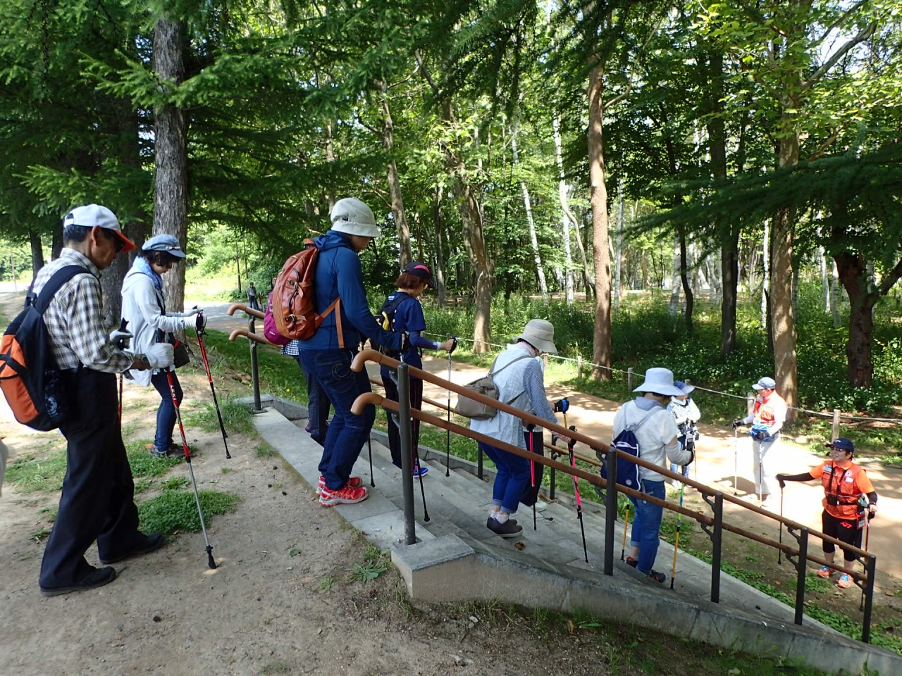 パールで階段を降りる練習