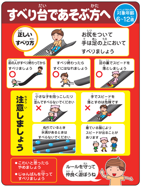 すべり台注意看板